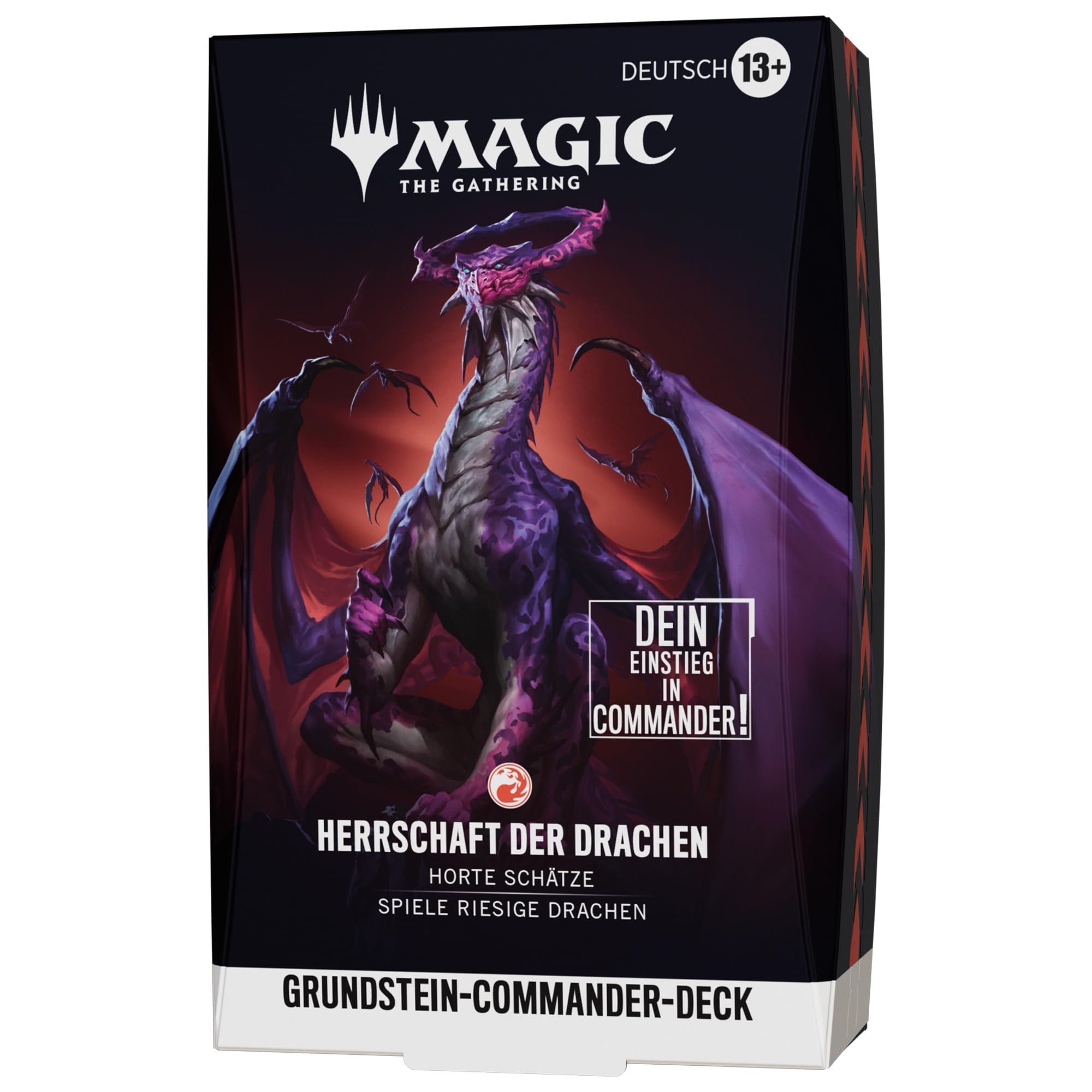 Magic: The Gathering Grundstein Commander-Deck – Herrschaft der Drachen | Deck mit 100 Karten + Zubehör (Deutsche Version)